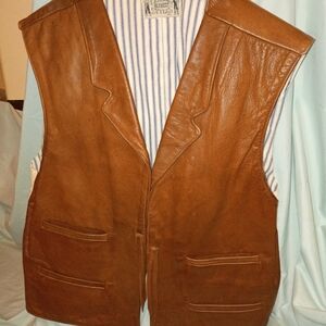 Men's Brown Leather Vest